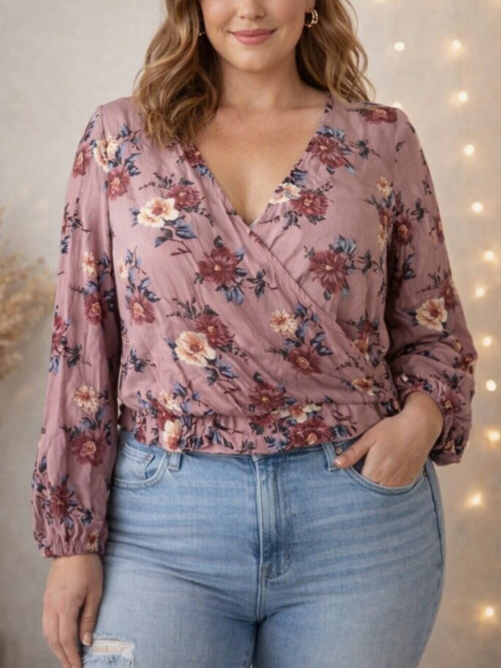 American Eagle Crinkle Pink Floral Top Shirt S Cottagecore Coquette Romantic